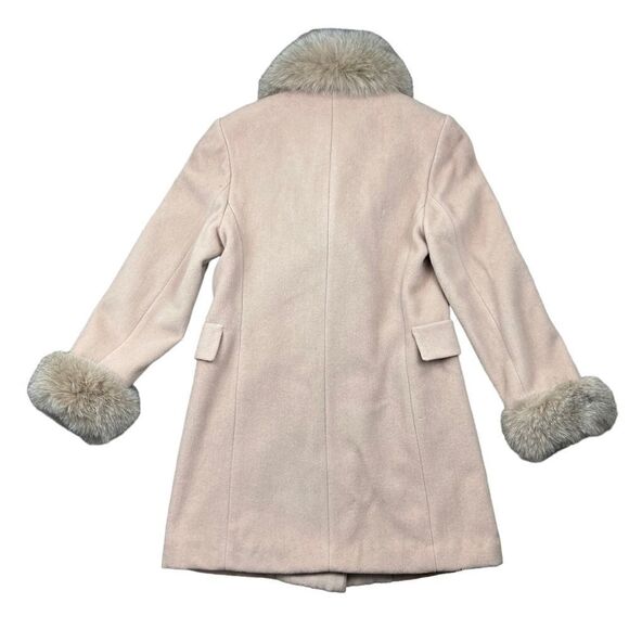 Vintage Marvin Richards cream/tan lambs wool and fox fur trim peacoat - Picture 3 of 8